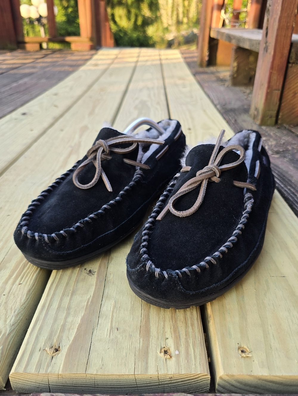 L.L. Bean, Wicked Good Black Suede Slippers, Sz 11 Medium